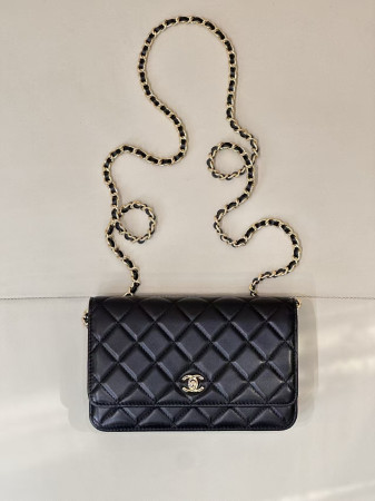 Ch*el woc classic wallet on chain 13x19cm