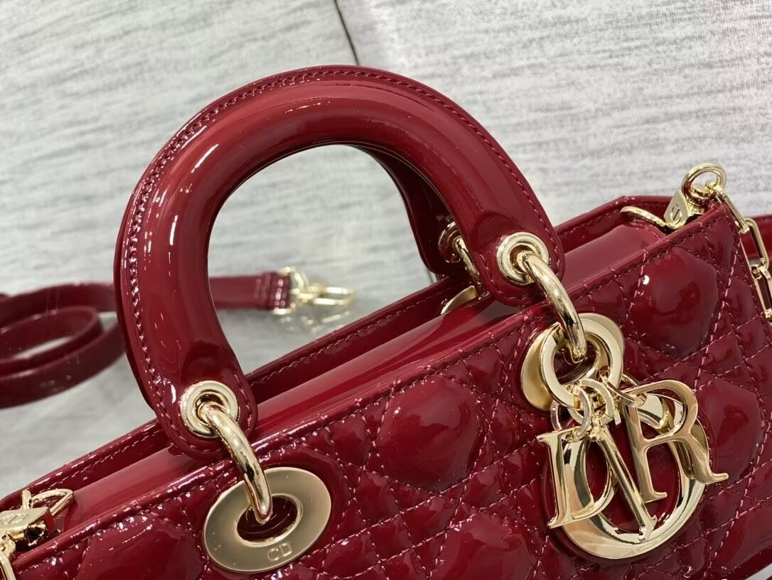 D*or small lady d-joy bag red 22x6x12cm