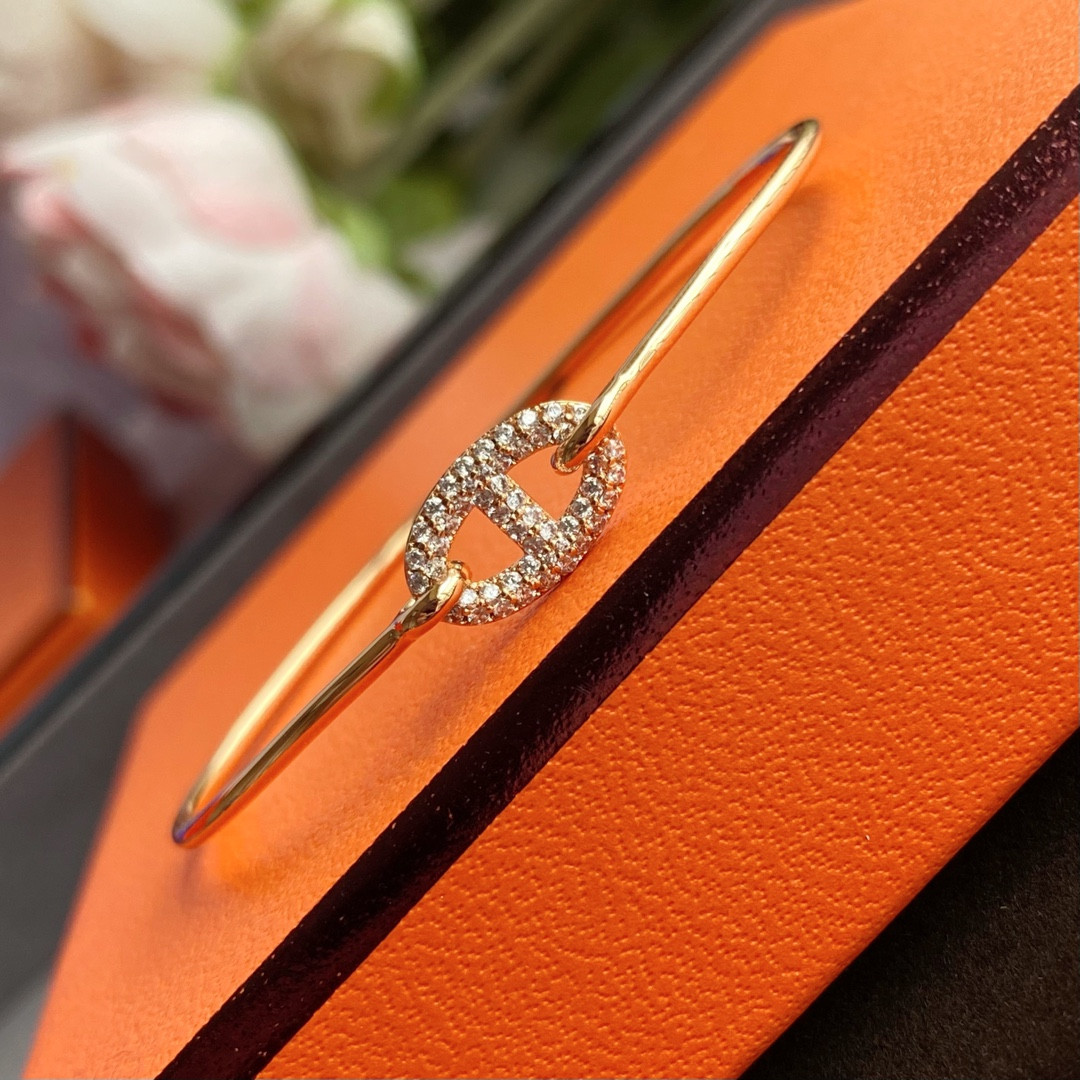 hermès thin tube Di*m*nd pig nose bracelet