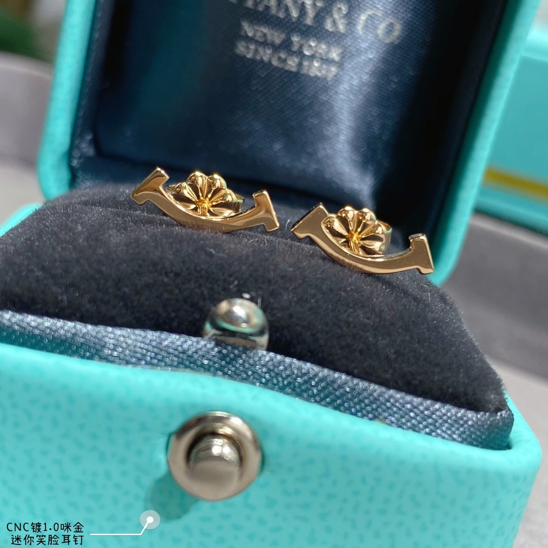 T*f*ny & co. mini smile smooth stud earrings