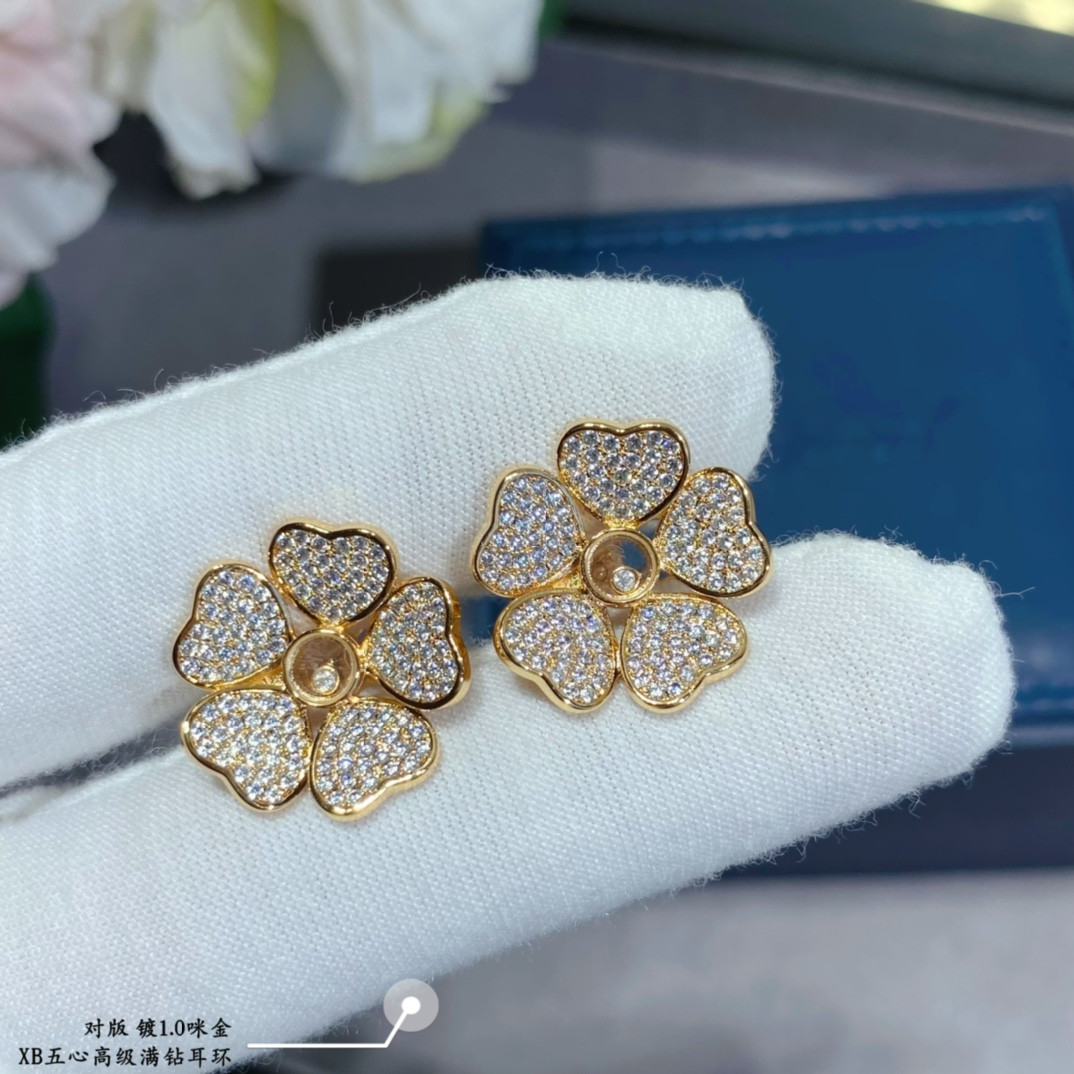 chopard five hearts full Di*m*nd earrings