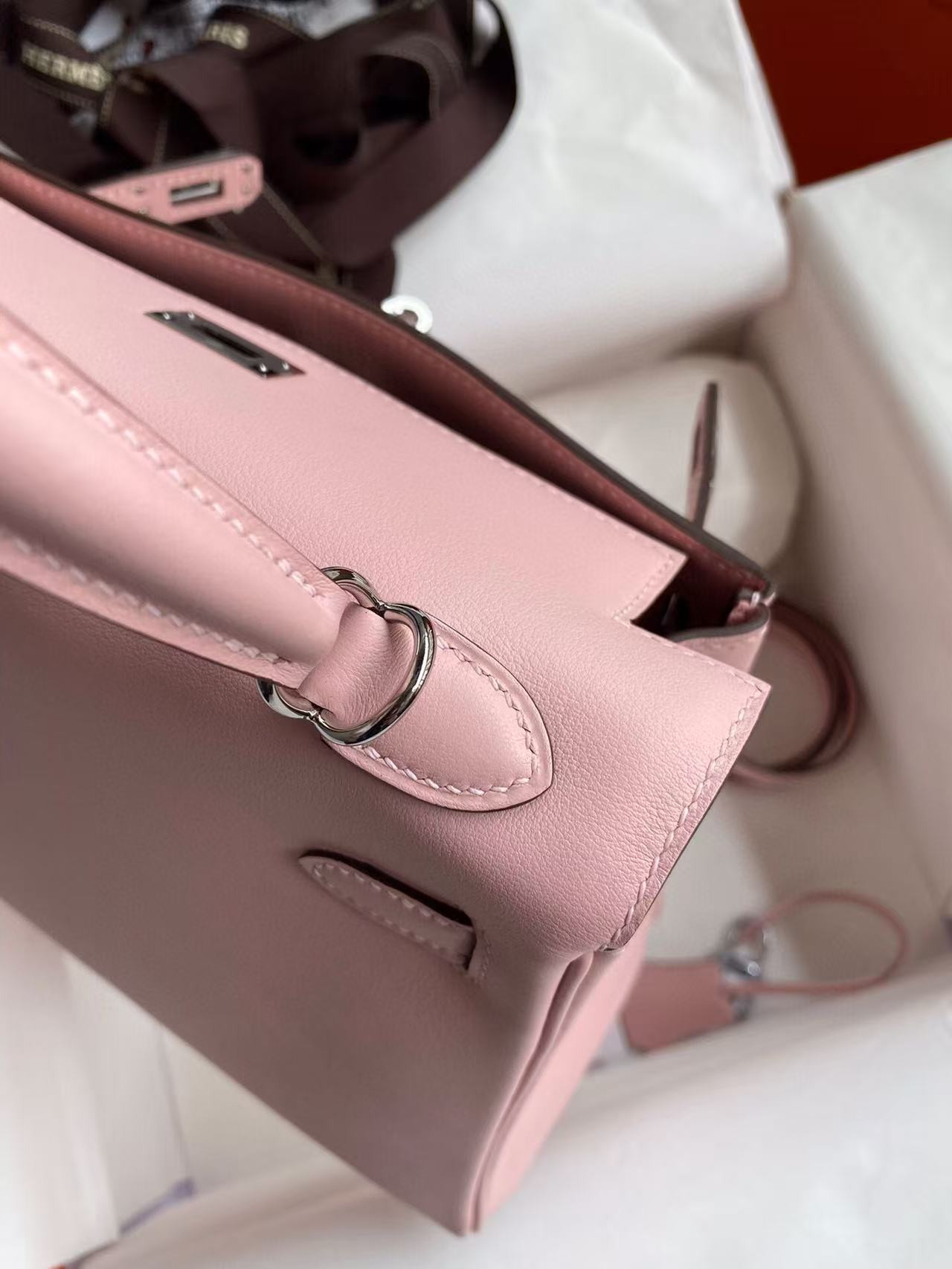 HERMÈS Kelly Silver-tone Hardware swift 25 28 (Customized, about 20days, no return no exchange)