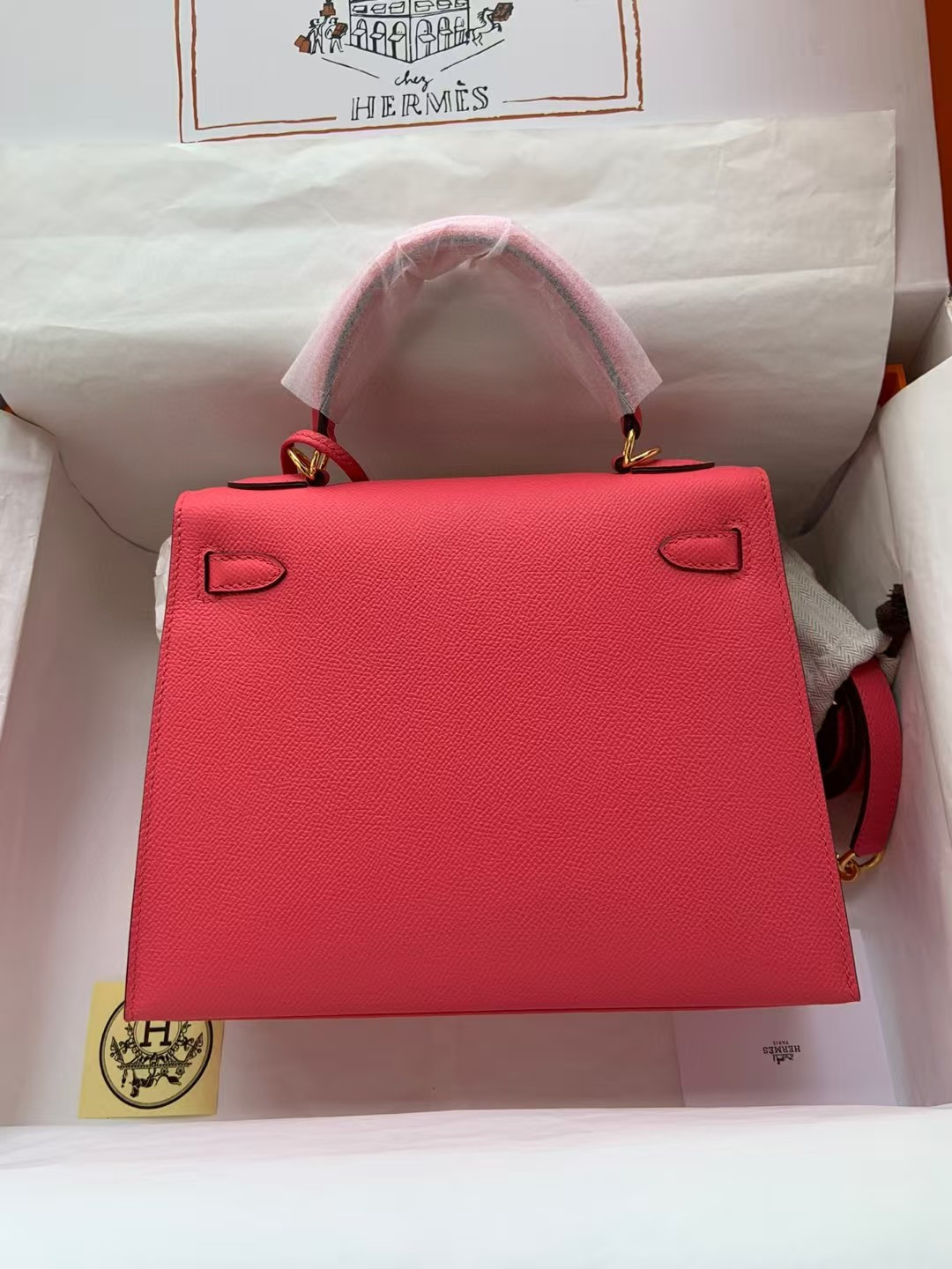 HERMÈS Kelly Silver-tone Hardware 25 28