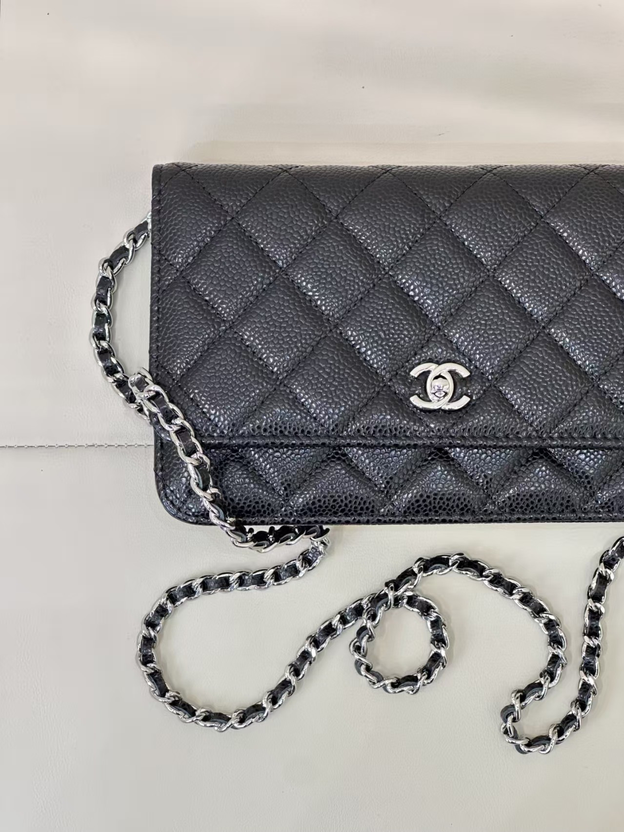 Ch*el woc classic wallet on chain 13x19cm