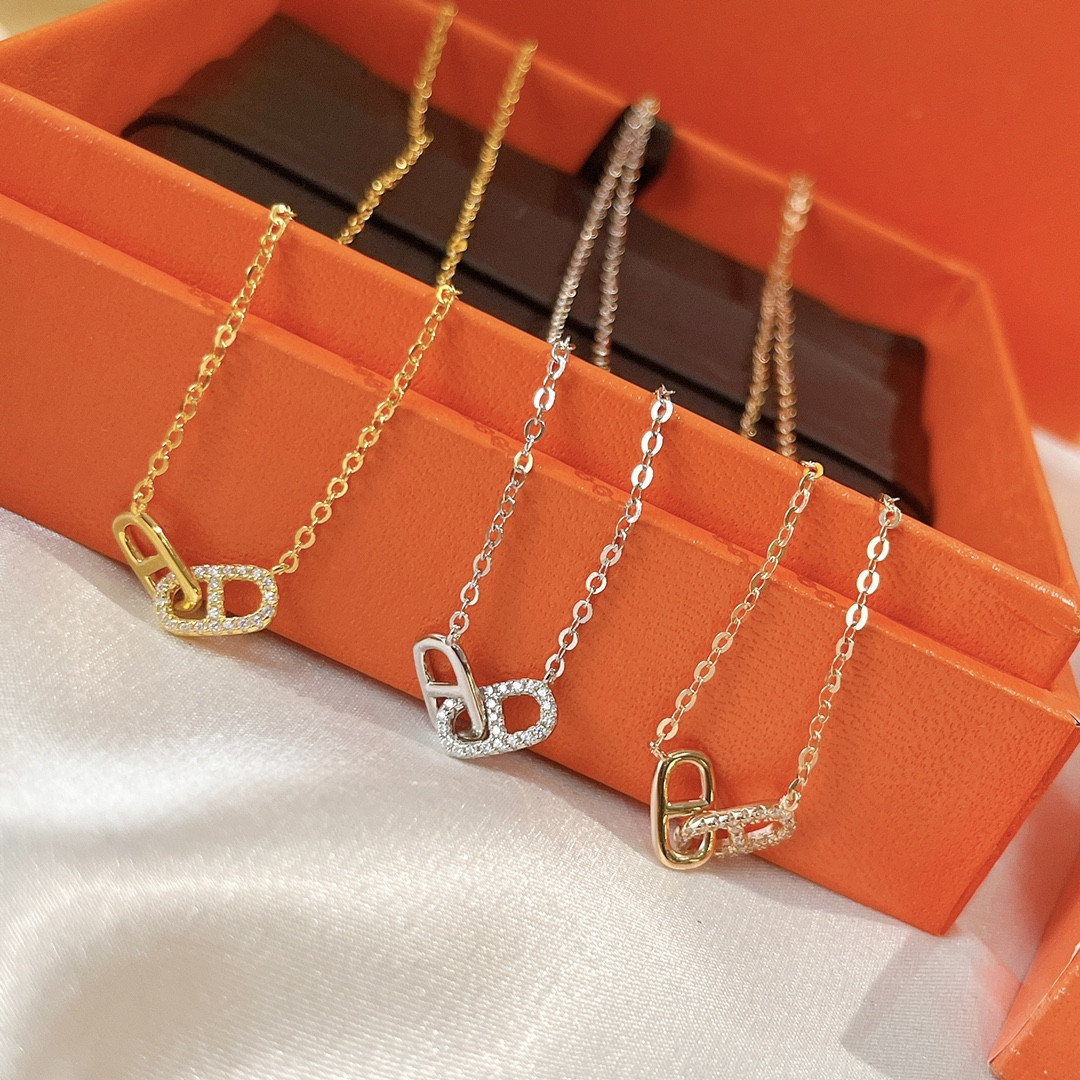 Hermès Pig nose double-ring Necklace