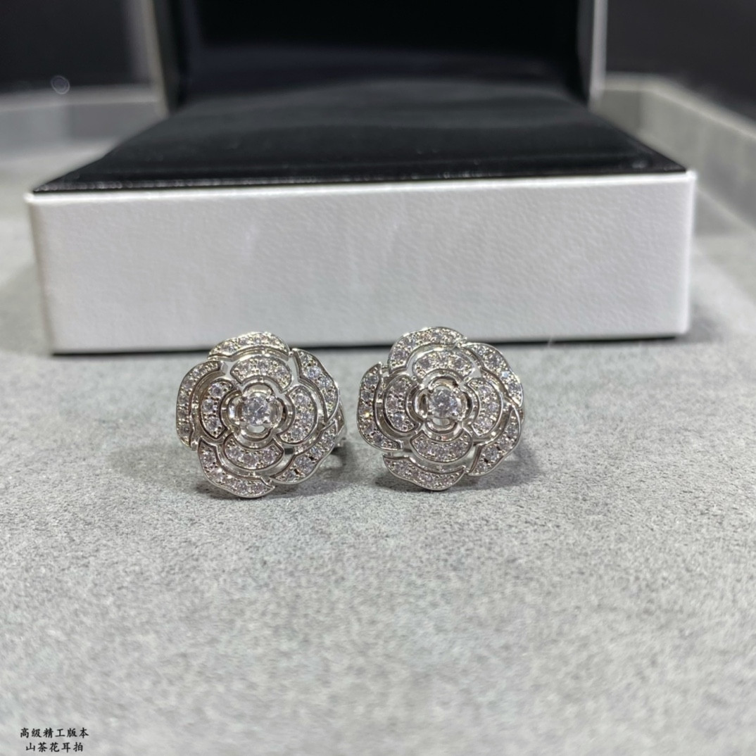 Ch*el camellia earrings
