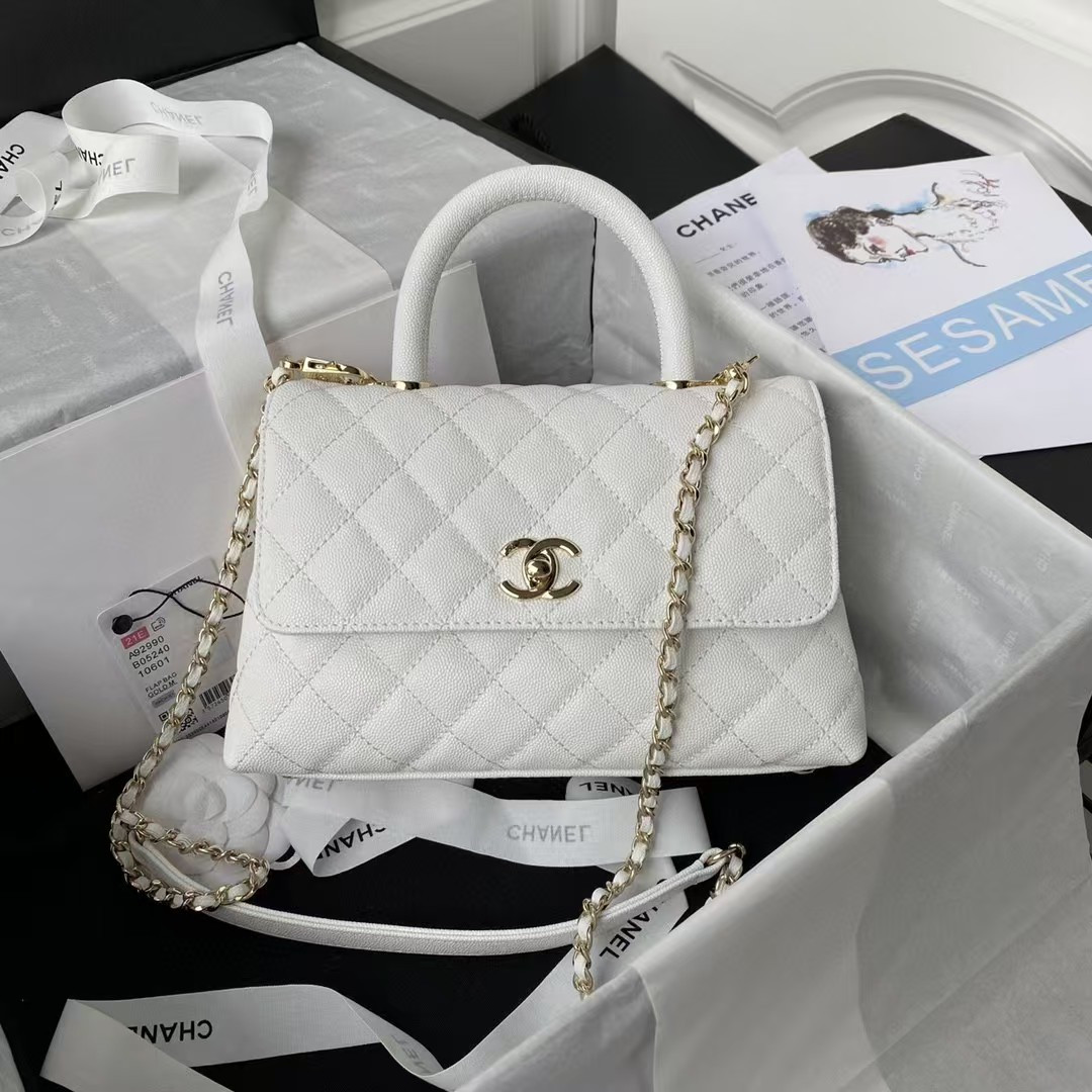 Ch*el coco handle bag a92990 24x10x14cm