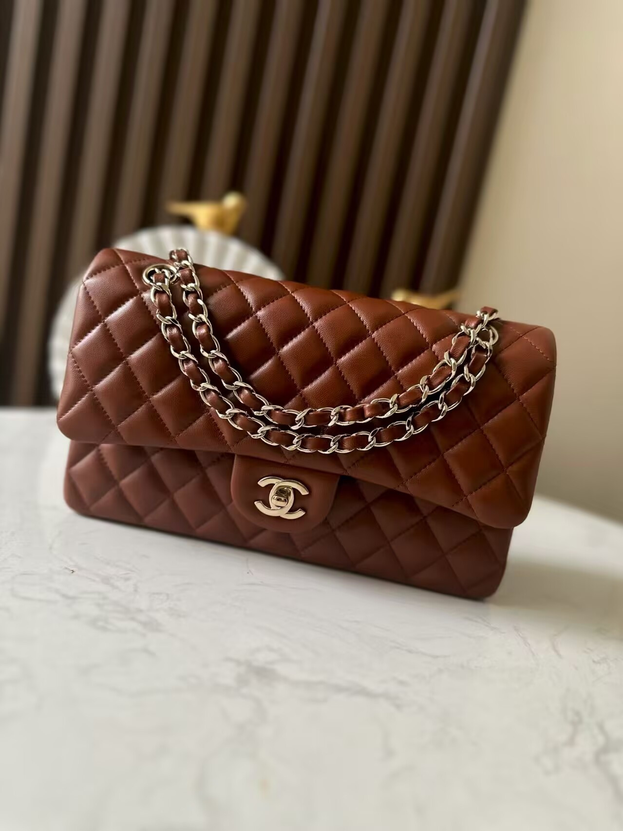 Ch*el classic flap handbag cf 25x15x6cm