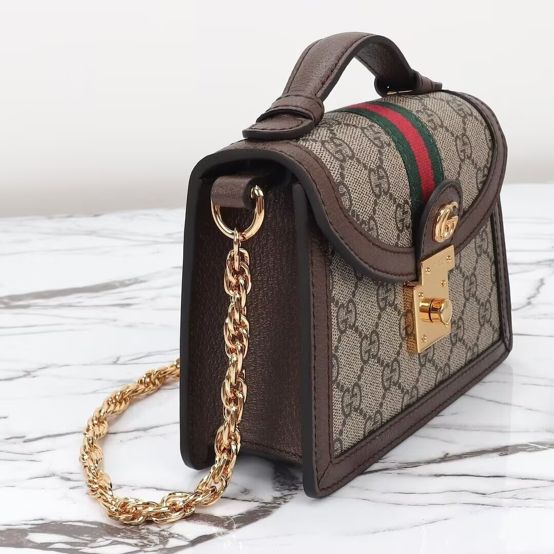 G*u*i ophidia top handle bag 17.5×13×6 cm