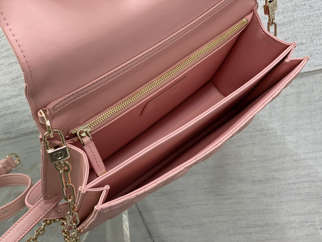 my D*or top handle bag melocoton pink 9.5 x 5.5 x 3 inches