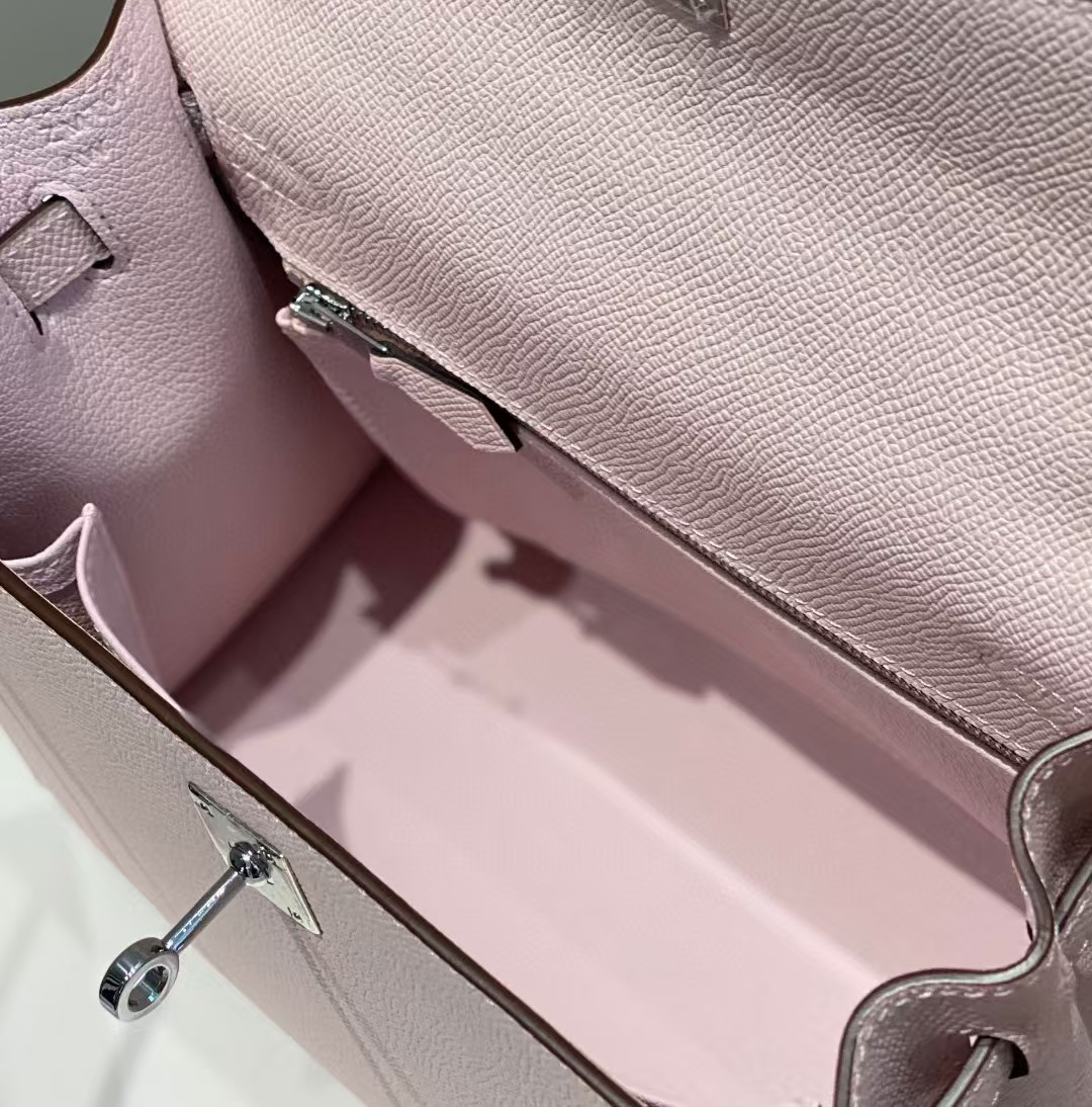 HERMÈS Kelly Silver-tone Hardware 25
