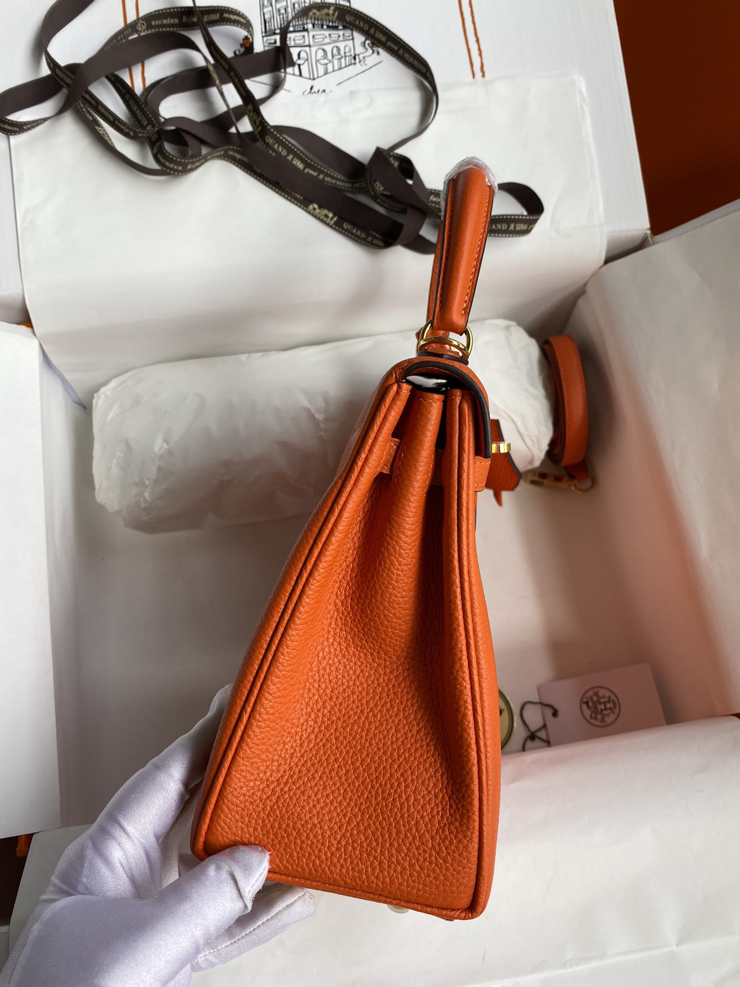 HERMÈS Kelly Gold-tone Hardware 25 28