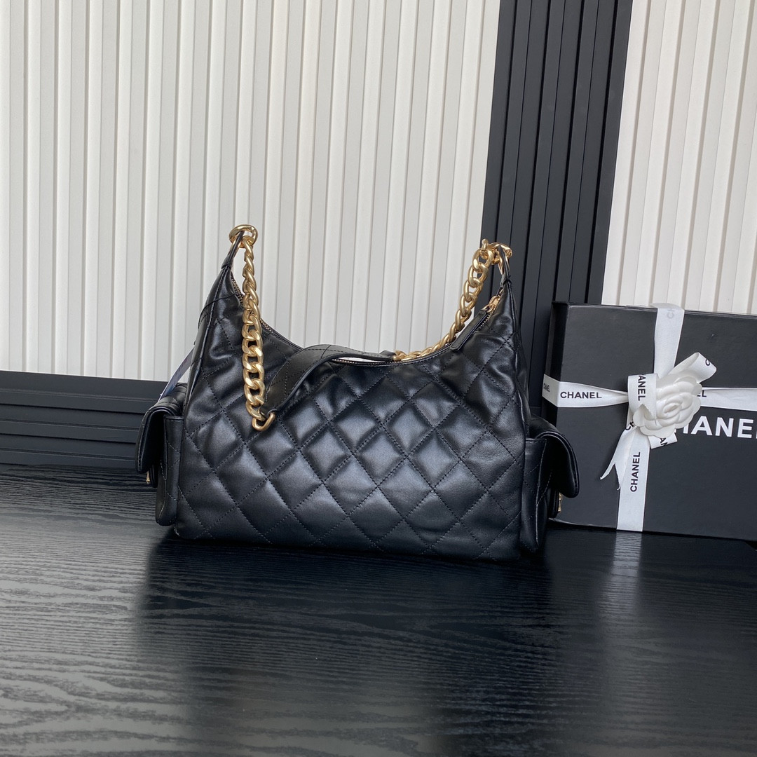 Ch*el 25c maxi hobo bag 27×35×18cm