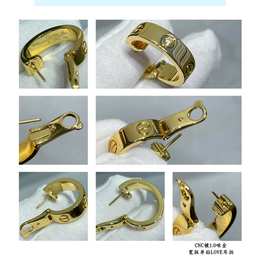 ca*t*er wide version single Di*m*nd love earrings