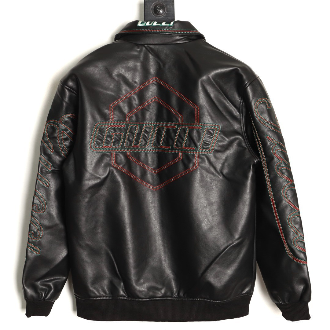 G*u*i leather jacket