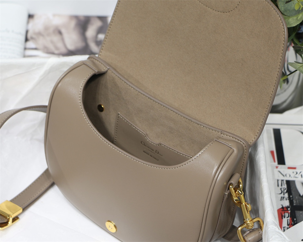medium D*or bobby bag brown box calfskin