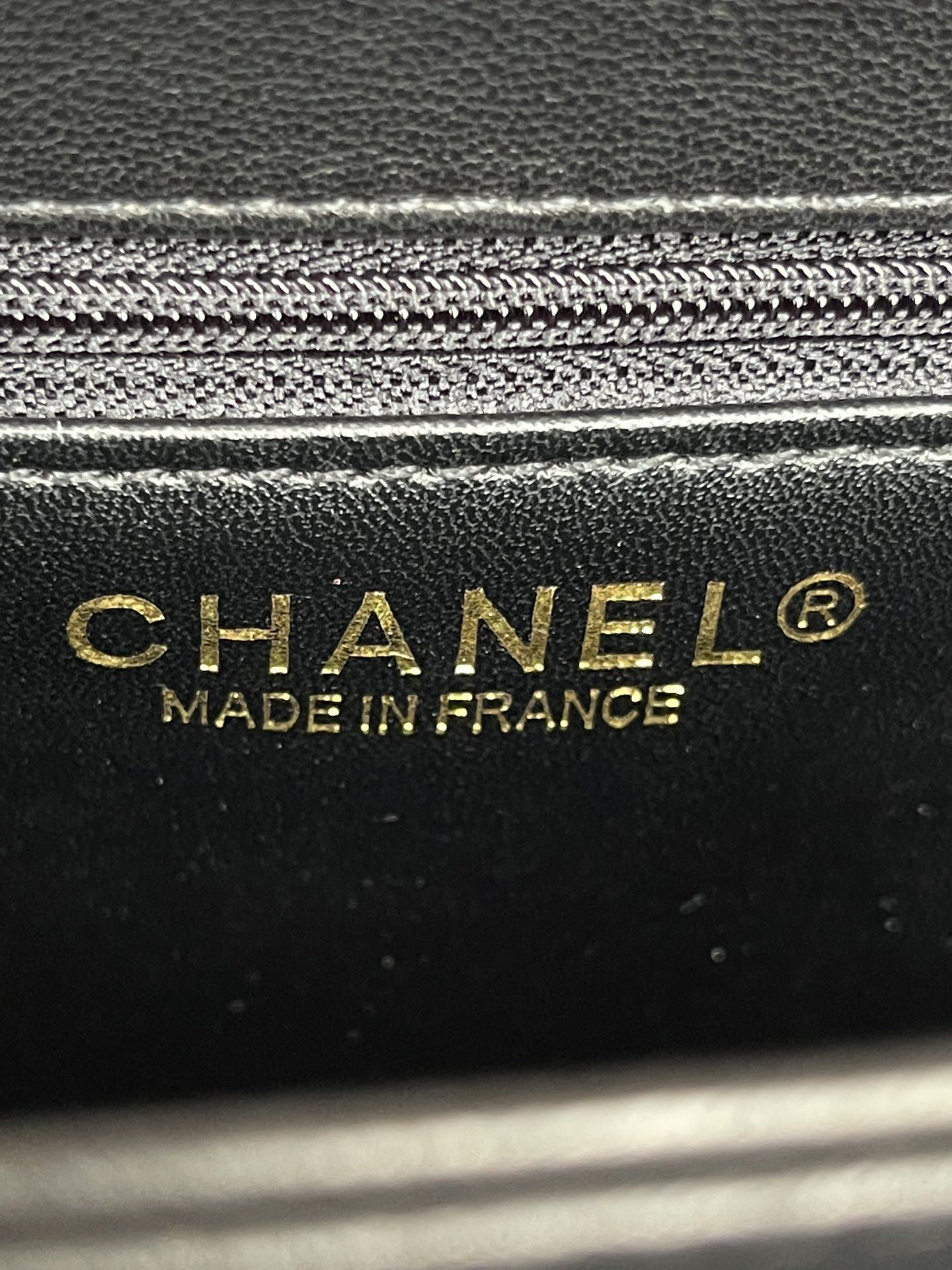 Ch*el flap bag with top handle 6.6 × 9.8 × 4.7 in