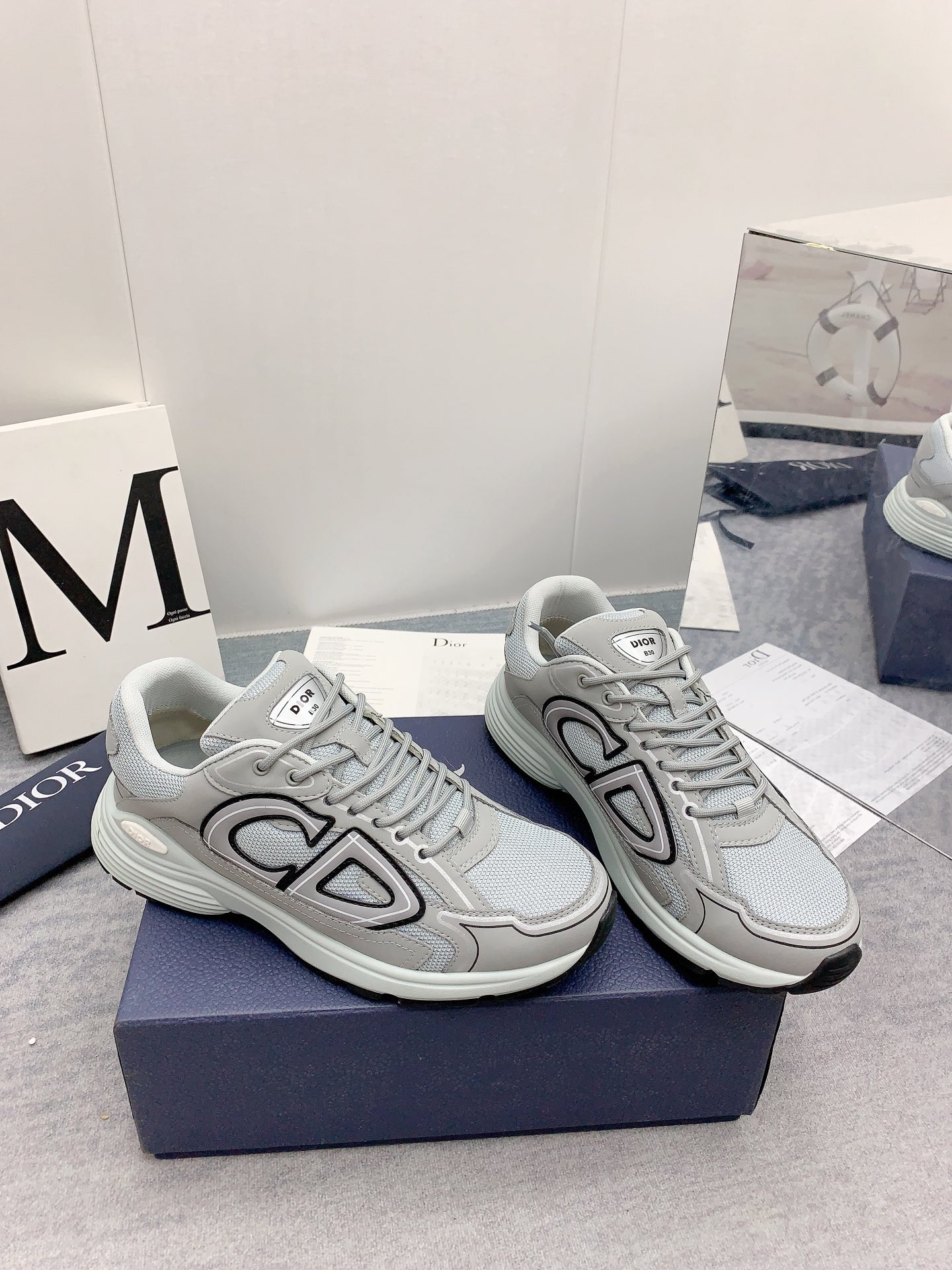 D*or b30 sneaker gray mesh and technical fabric