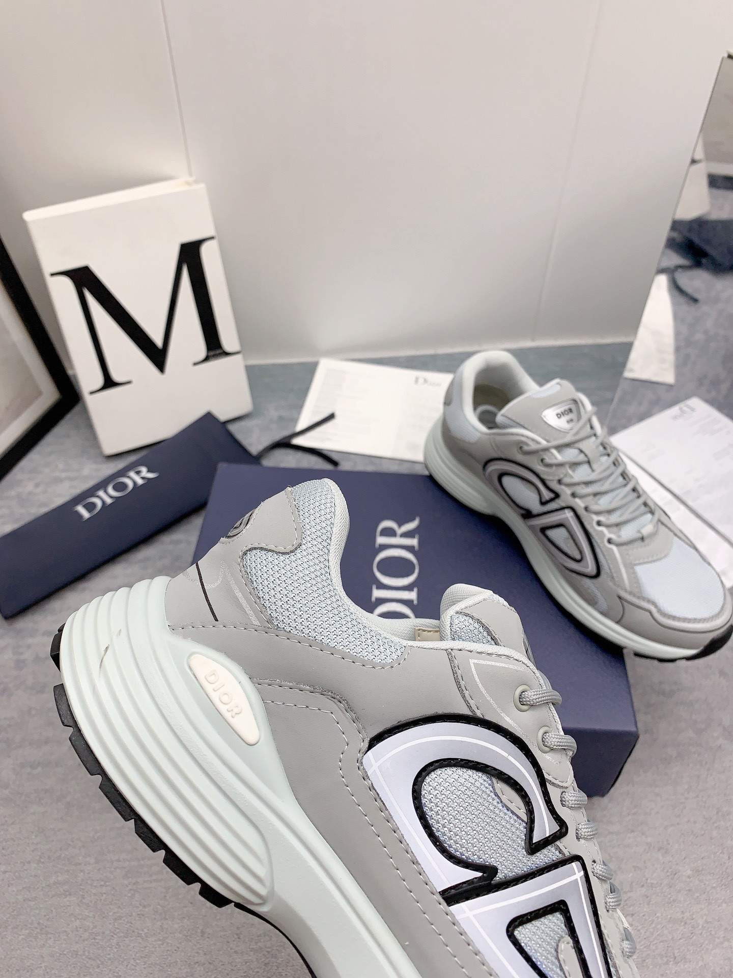 D*or b30 sneaker gray mesh and technical fabric