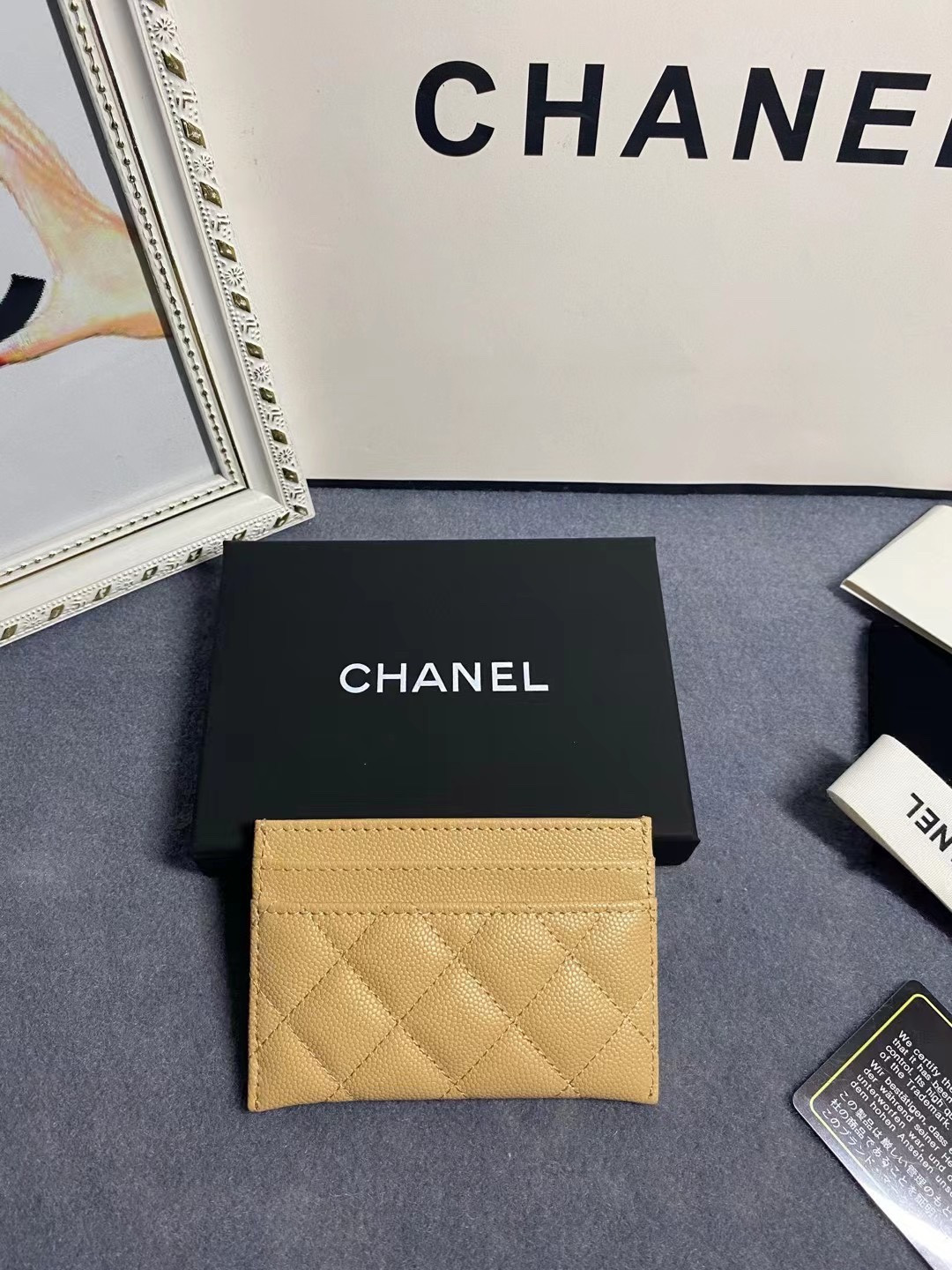 Ch*el card holder 11.2×7.5×0.5cm