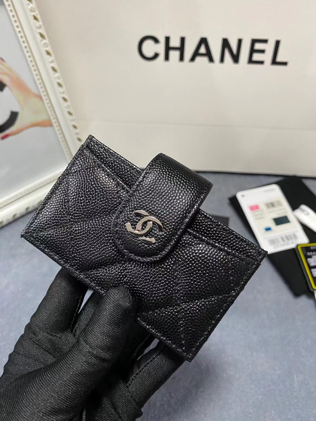 Ch*el card holder 10.4×7×2cm