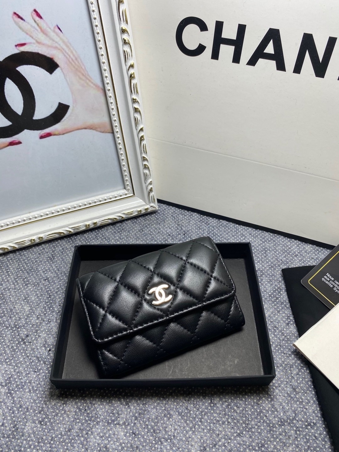 Ch*el card holder 11.3 x 7.5 x 2.5 cm