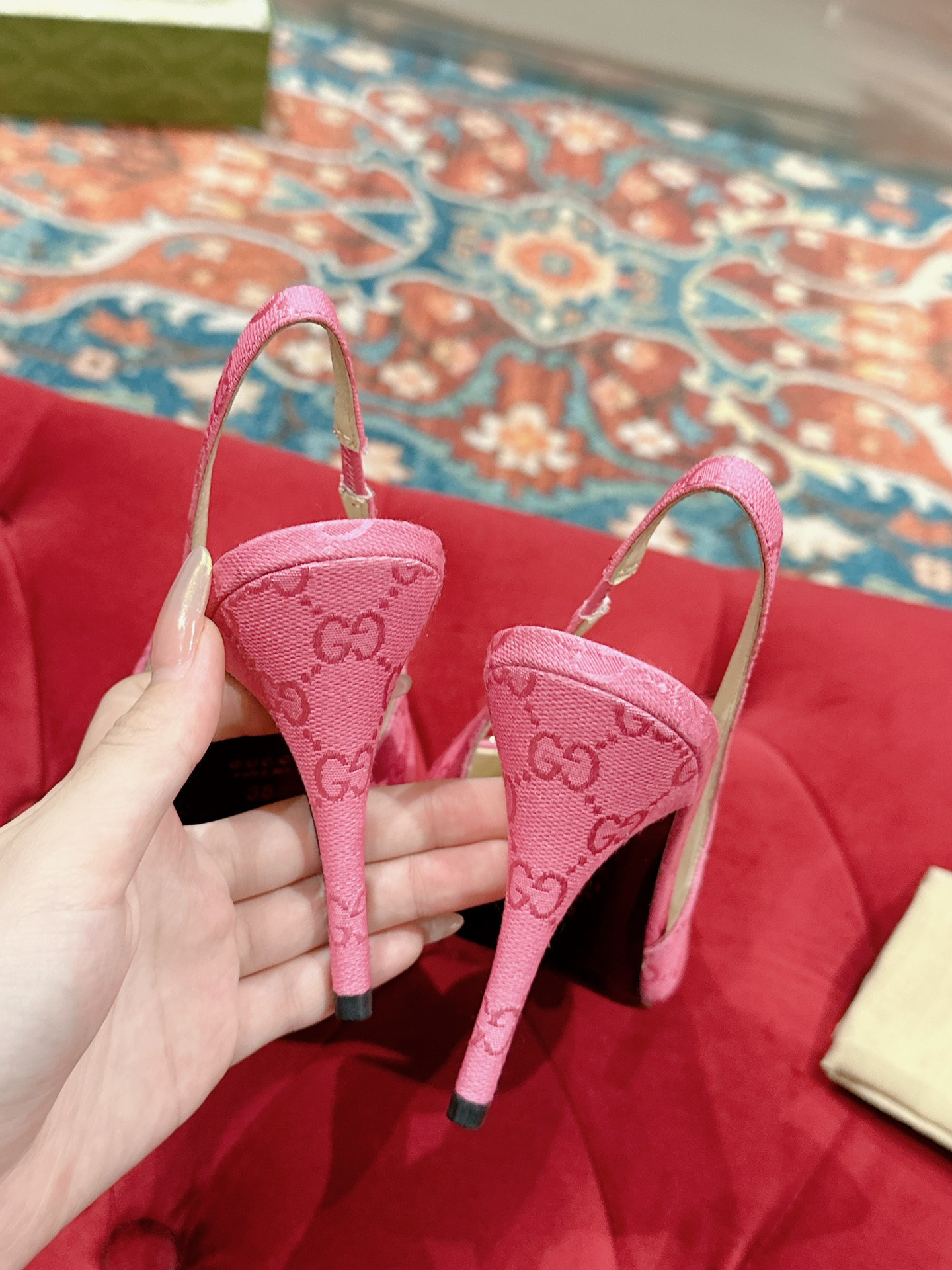 ua G*u*i horsebit slingback pump high heel