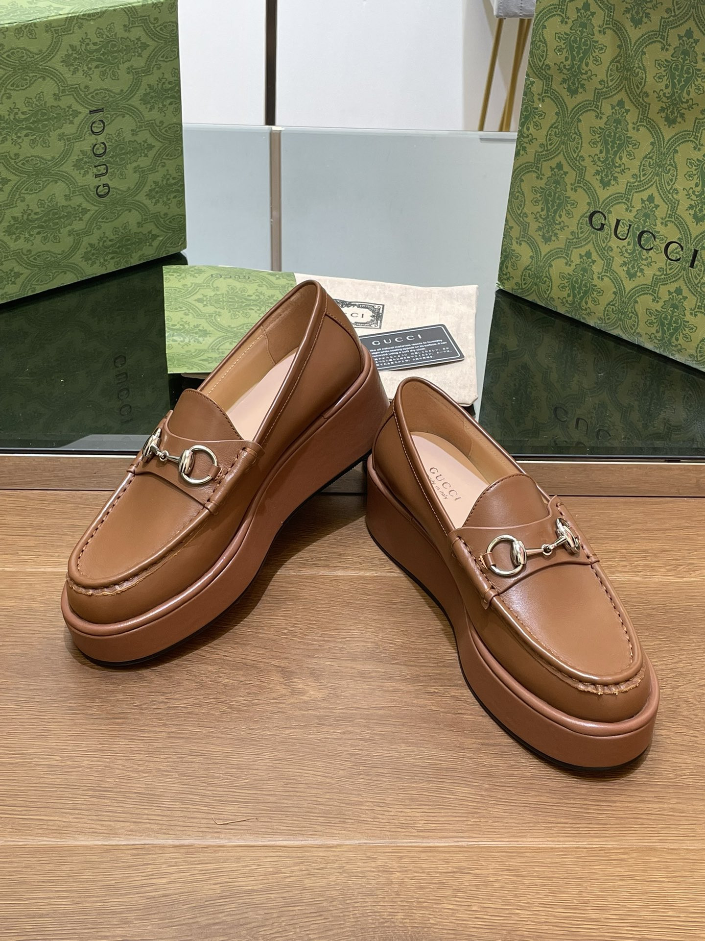 ua G*u*i horsebit wedge loafer