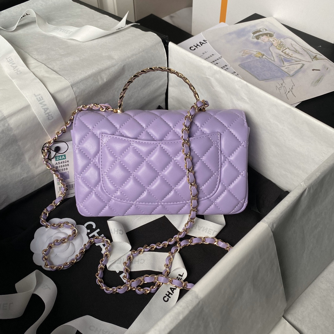 Ch*el 24a mini classic handbag 12 × 20 × 6 cm