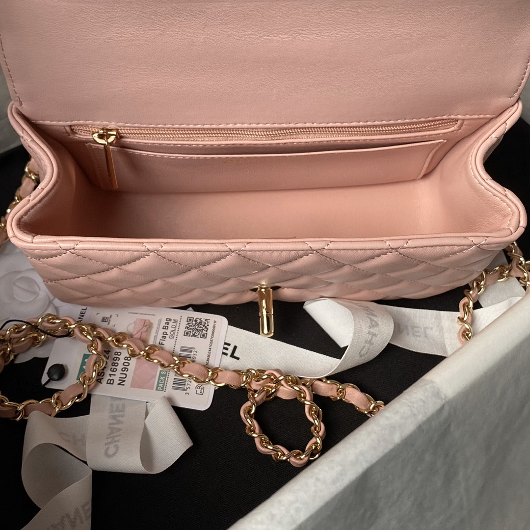 Ch*el 24a mini classic handbag 12 × 20 × 6 cm