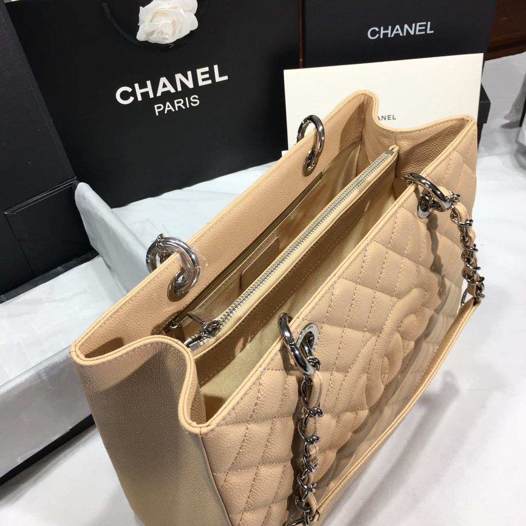 Ch*el gst caviar leather hardware 24x33x13cm