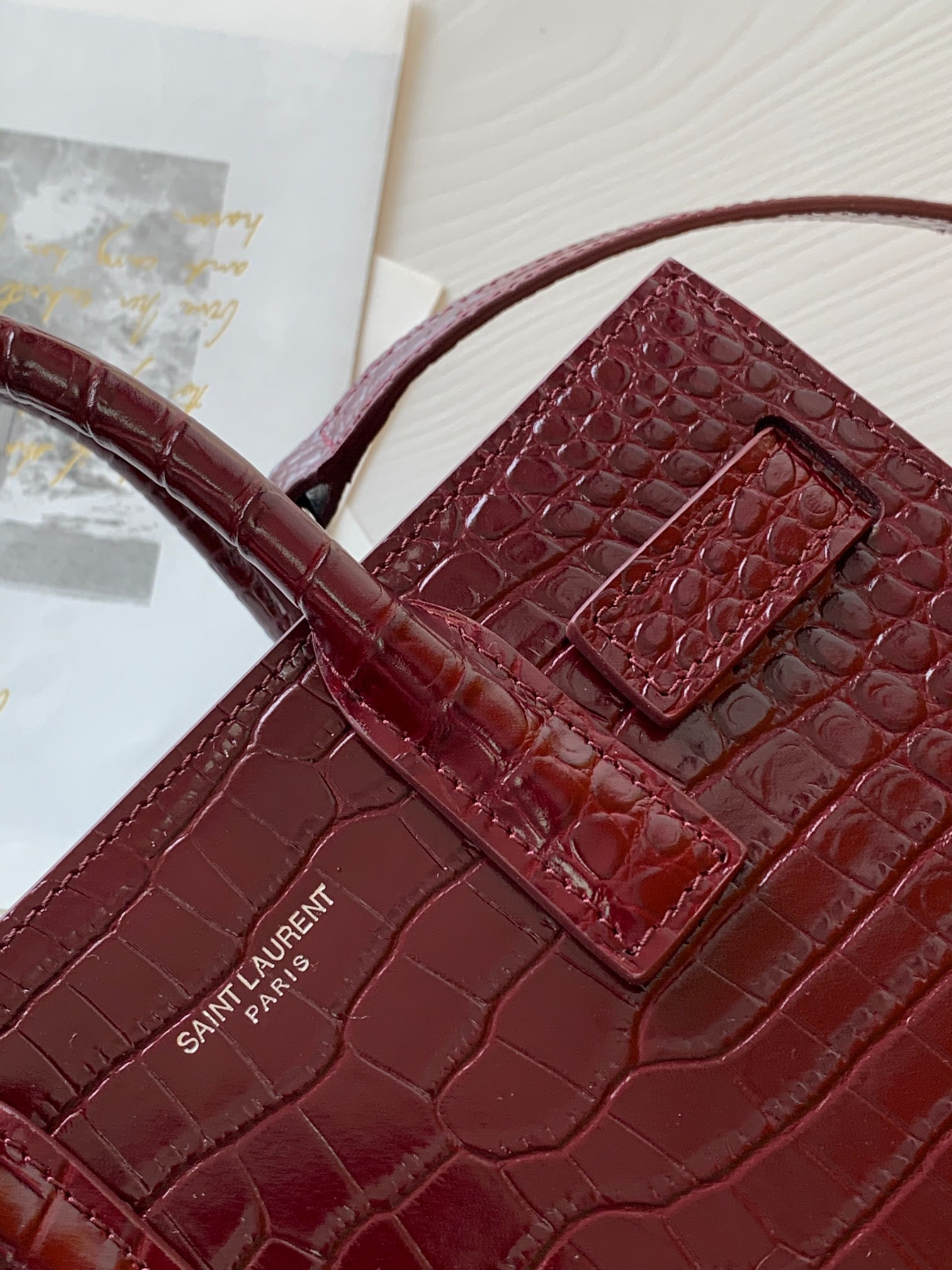 Y*L sac de jour in crocodile embossed leather - nano 22x18x10.5cm