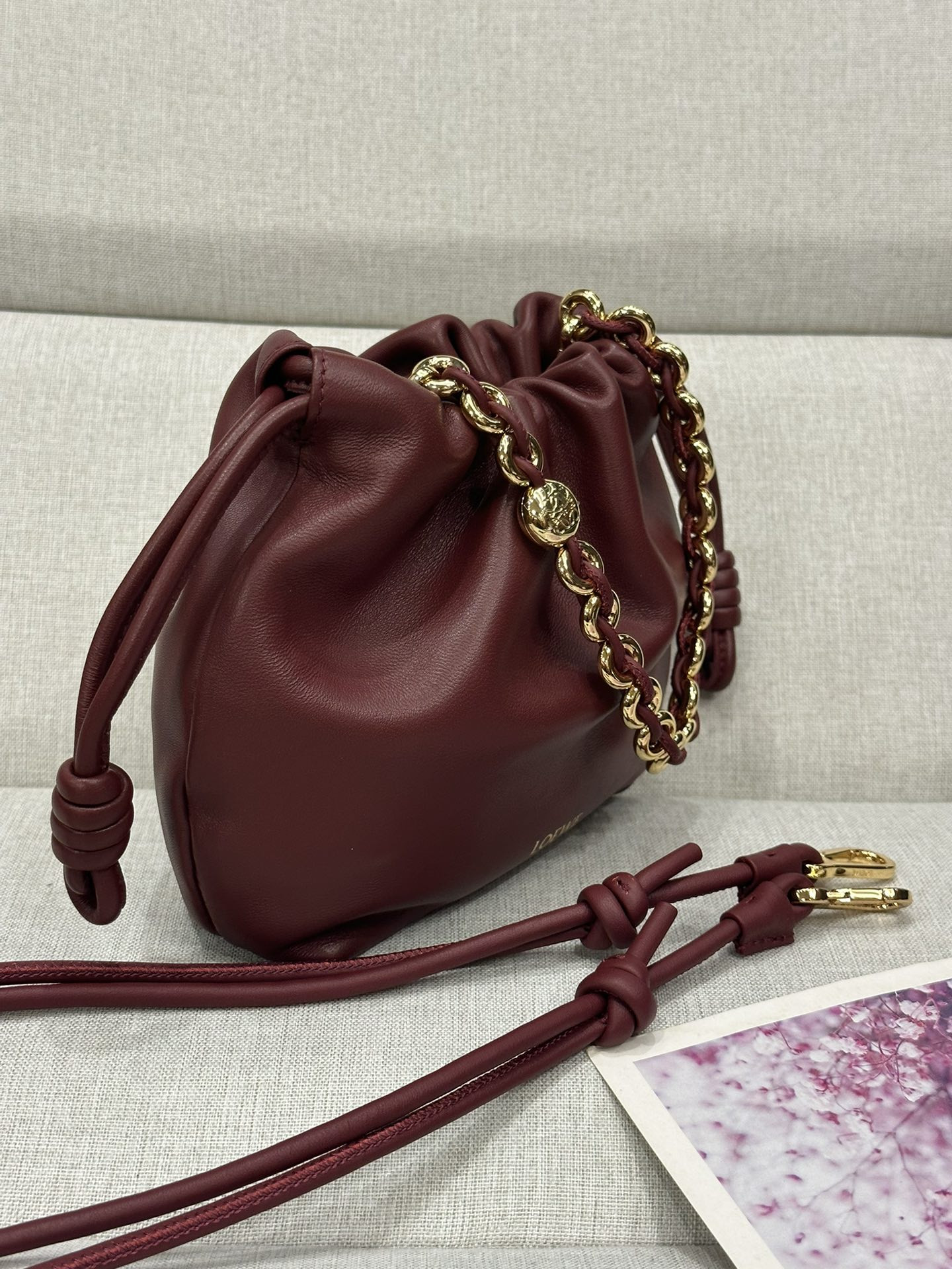 L0ew* mini flamenco purse bag in mellow nappa lambskin 23x17x5.5cm
