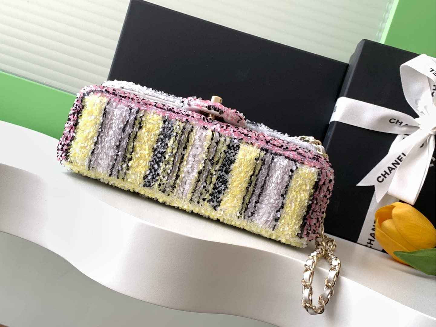 Ch*el flap bag 14x21x8cm