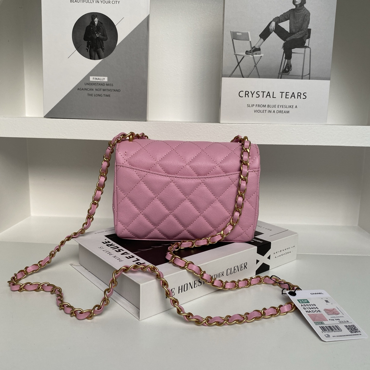 Ch*el flap handbag as5239 18×13×5.5cm