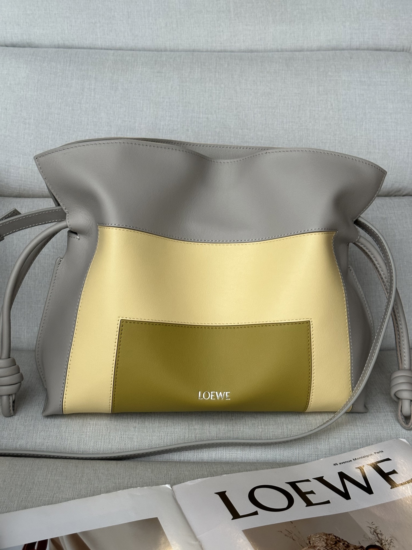 L0ew* x albers medium flamenco clutch in nappa calfskin 24.5x30x10.5cm